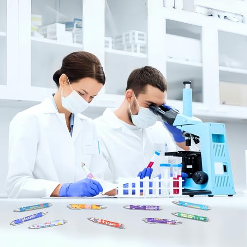 Science Theme Ballpoint Pens, 10 Pack – Colorful STEM Design Pens with Lab Icons, Chemistry Physics Biology Patterns, Smooth Writing Pens for Students, Teachers, Classrooms & School Supplies - color: Science