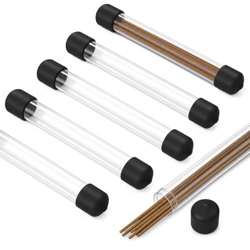 iplusmile 6Pcs Clear Rigid Plastic Tubing with Caps, 4.8 Inch Length 0.47 Inch ID Round Plastic Storage Tubing for Agarwood Incense Sticks Seed Beads Item - size: 12.20X1.50X1.50CM