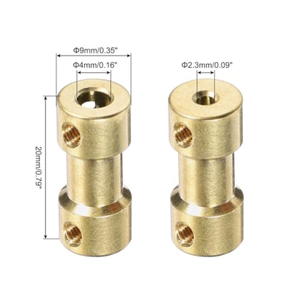 MECCANIXITY 6pcs 2.3mm to 4mm Brass Shaft Coupling Joint Connector with Screws and Hex Wrench Flexible Motor Shaft Coupler for Car Wheels Tires Shaft Motor - size: 2.3mm to 4mm