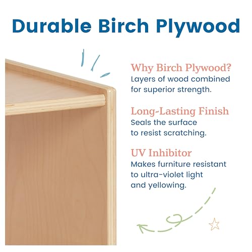 ECR4Kids 10 Cubby Mobile Tray Cabinet with Bins, 5x2, Natural - color: Earthtone