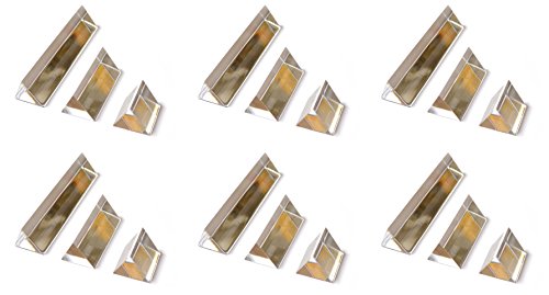 EISCO Equilateral Prisms 18pc Set - 6 Each of 1", 2", & 4" Lengths, 25mm Face Size - Acrylic Prisms - Classroom Pack