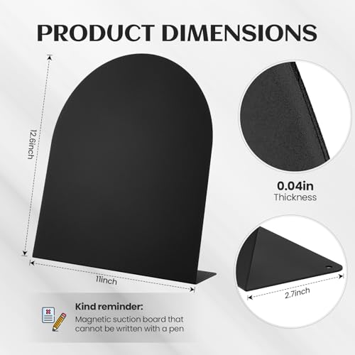 2 Pack Magnet Board 12.6x11 Inch Magnetic Display Board Black Metal with Stand for Home School Kitchen Office