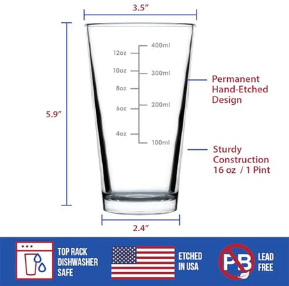 Custom Mixing Glass Measuring Cup Pint Glass Engraved in Colorado - 16 oz - style: Custom
