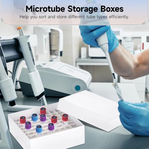 38 Cardboard Freezer Boxes, 81-Well Lids, Waterproof, Fit 1.8/2.0 ml Tubes