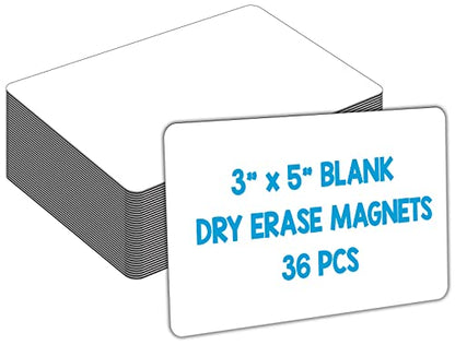 IMAGAME Dry Erase Magnets, Blank Magnetic Dry Erase Lables, 36Pack, 3" x 5" - size: 3" x 5" Blank
