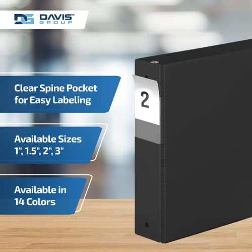 Premium Economy 3-Ring Binder, Spine Label, 2" Round Rings, Black, 6 Pack - color: Black, size: 2 Inch