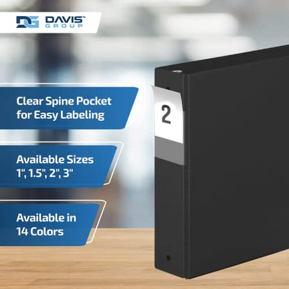 Premium Economy 3-Ring Binder, Spine Label, 2" Round Rings, Black, 6 Pack - color: Black, size: 2 Inch