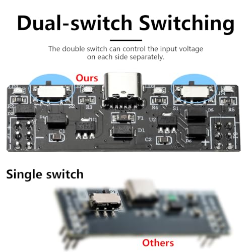 3pcs Breadboard Power Supply Module with 3.3V/4.8V Dual-Switch USB-C Ports, Suitable for Arduino, Raspberry Pi and DIY Electronics Projects