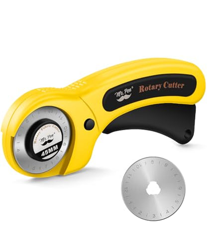 Mr. Pen- Rotary Cutter for Fabric with 1 Extra Blade, 45mm - color: Yellow