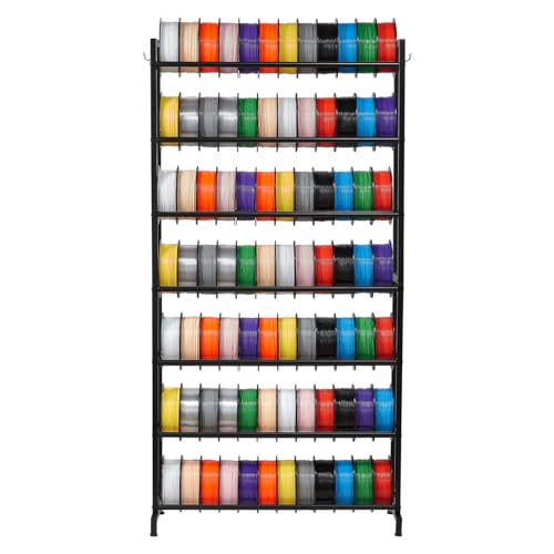 VEVOR 3D Printer Filament Storage Rack, 7 Tier Heavy Duty Storage Shelves for 3D Printing Filaments, Filament Spool Holders Racks for 3D Printing Studio, Home Studio, Office, Workshop (Shelf Only) - size: 7-Tier