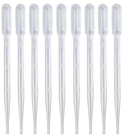 100PCS 3ML Plastic Transfer Pipettes,Disposable Graduated Transfer Pipettes Dropper for Essential Oil Mixture, Scientific Experiment, Make up Tool，Home Use, Science Class, Lab Experiments, DIY Art