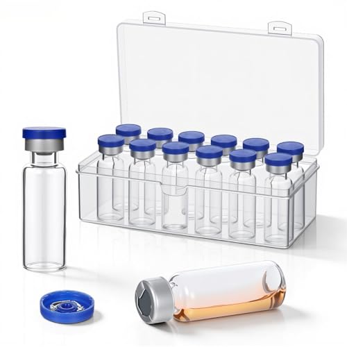 12 Pcs Glass Empty Vials 5ml Sealed Vials Glass Vial with Caps