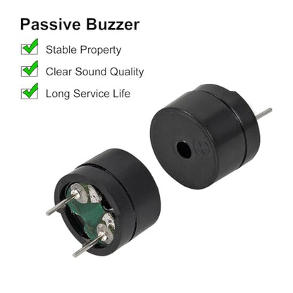 10PCS 12MMx8.5MM Passive Buzzer 12085 42R Resistance 3V-12V Common Use Mini Piezo Buzzers Kit 2 Terminals Active Electronic Alarm Long Continuous Beep Tone Alarm Ringer for Arduino - color: 10pcs 12MMx8.5MM