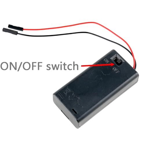 2 Cell AA Battery Holder Case with Cover ON/Off Switch Dupont Wire