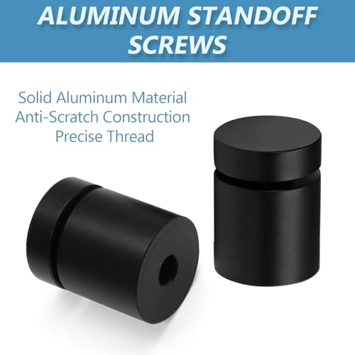 Luomorgo Aluminum Standoff Screws, 1/2" x 1/2", Black, 12 Pcs - color: Black, size: 1/2" x 1/2"