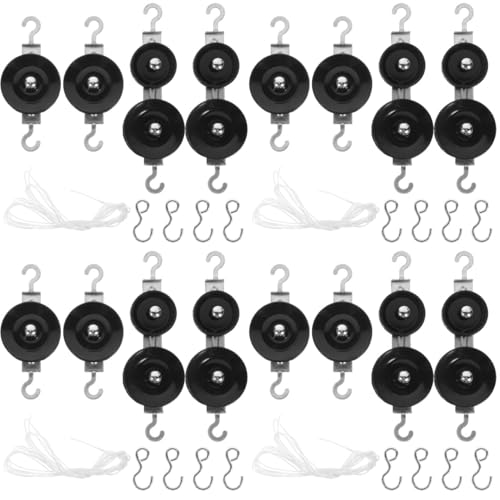 Zerodeko Physics Experiment Pulley Kit for Middle School Students 8 Double and 8 Single Pulleys with Straps Hooks in Storage Case Mechanics Teaching Tools for Hands-on Learning