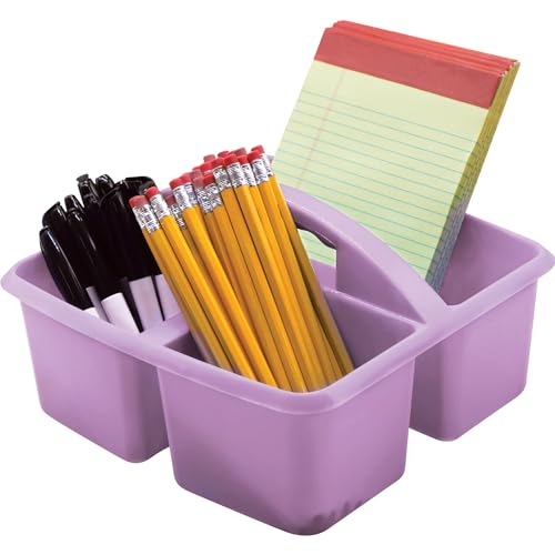 Teacher Created Resources Plastic Storage Caddy, Lavender - size: 9"L x 9-1/4"W x 5-1/4"H