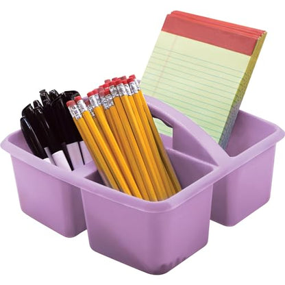 Teacher Created Resources Plastic Storage Caddy, Lavender - size: 9"L x 9-1/4"W x 5-1/4"H