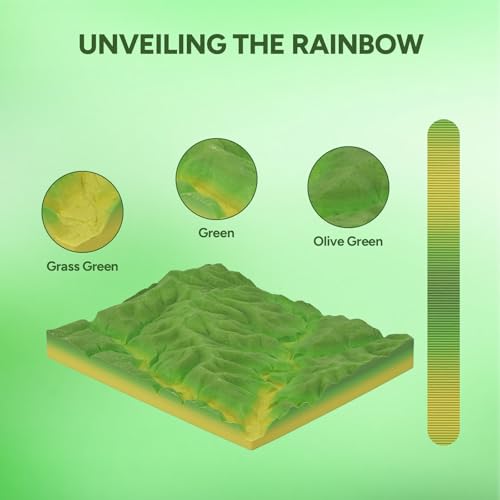 OVERTURE Rock PLA Filament 1.75mm, Marble PLA, 1kg Wetland Green - color: Natural-wetland Green