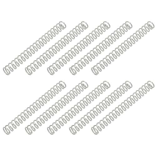 PATIKIL Compression Spring, 0.6mm Wire Dia x 5mm OD x 45mm L, 10 Pcs 304 Stainless Steel Mechanical Extension Small Springs Pen Springs Assortment Kit for Shop and Home Repairs - size: 0.6x5x45mm