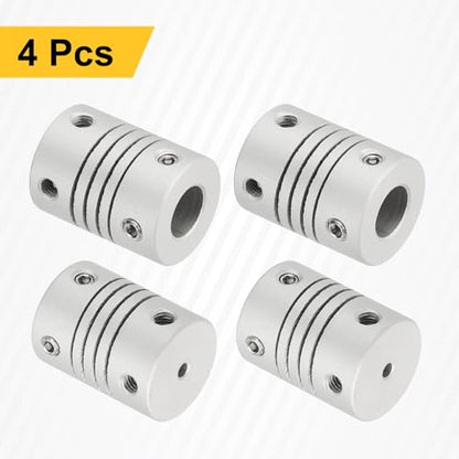 uxcell 4Pcs Flexible Couplings 2mm to 7mm Aluminum Alloy Joint Connector - size: 2mm to 7mm, style: D15 x L20mm