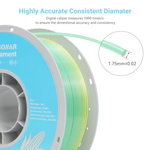 Silk Rainbow PLA 3D Printer Filament, 1KG 1.75mm PLA - color: Fairy Tale