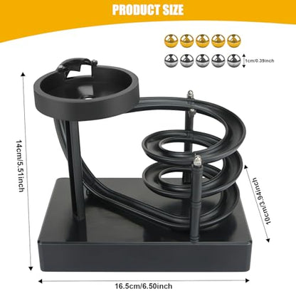Kinetic Art Perpetual Motion Marble Machine for Desk Decor.