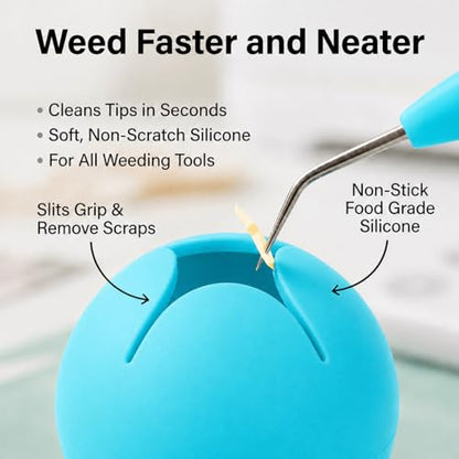 iVyne Berry Suctioned Vinyl Weeding Scrap Collector | Versatile Multi-Surface Suction & Anti-Spill Vinyl Scrap Collector w/Soft and Flexible Silicone to Protect your Weeding Tools | Blue, 1 Pack - color: Blue