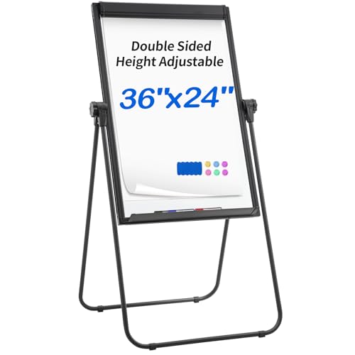 U Stand White Board Easel, 36x24 Double Sided Magnetic Dry Erase Board - size: 36"W x 24"H