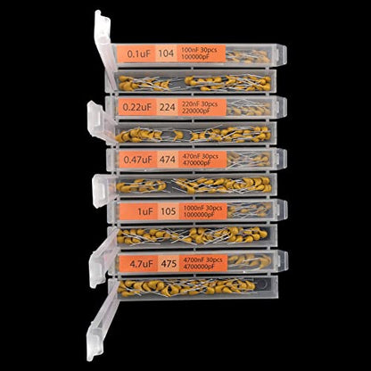 EEEEE 30 Value 900 pcs Multilayer Monolithic Ceramic Capacitor Assortment kit 10pf－10uF Individual Box Lid pf nf uf (900 pcs) - style: 900 pcs