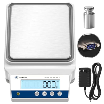 Digital Lab Scale 0.01g Accuracy 2000g Analytical Balance RS232 Precision Scale Gold Scale with 500g Calibration Weight Jewelry Weight Scale for Jewelry Gold Silver Metal Diamond LCD Display - size: 2000g/0.01g with RS232 / 500g Calibration Weights