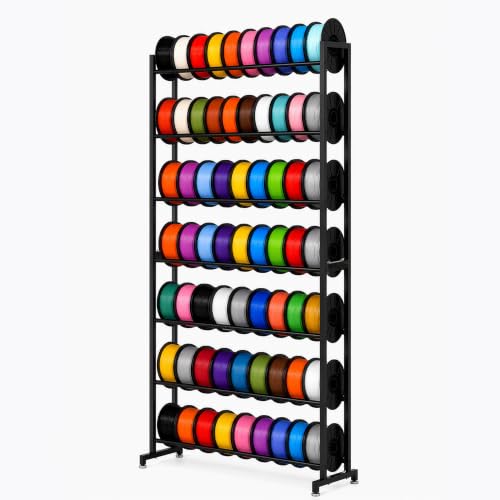 3D Printer Filament Storage Rack, Heavy Duty 7-Tier Large Capacity Metal Filaments Organizer Shelf for 3D Printing Rolls, Filament Spool Holders Racks for Home, 3D Printing Studio,Office, Workshop - size: 7-Tier