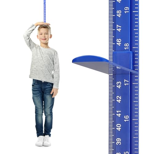 Height Measurement for Wall, Children Adult Height Measure Rod, 3D Removable Growth Chart Stick, Wall Mounted Splicing Ruler for Kids Baby Nursery 79 inch (Blue) - color: Blue