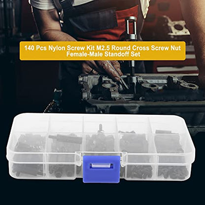 140Pcs Round Screw Kit M2.5 Nylon Screw Nuts