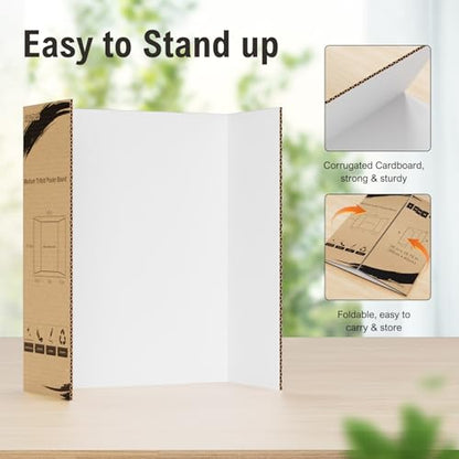 HAUTOCO 12 Pcs Trifold Poster Board 26 x 15.74'' Medium Presentation Boards - color: White, size: 26 x 15.74''