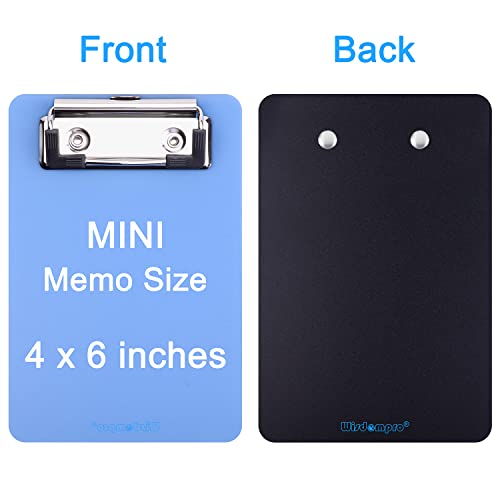 Wisdompro 2 Pack Mini Clipboards, 4x6 Small Clip Board, Black/Blue - color: Black/Blue, size: 4 x 6 inches