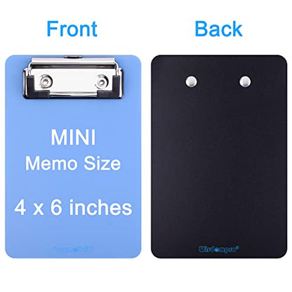 Wisdompro 2 Pack Mini Clipboards, 4x6 Small Clip Board, Black/Blue - color: Black/Blue, size: 4 x 6 inches