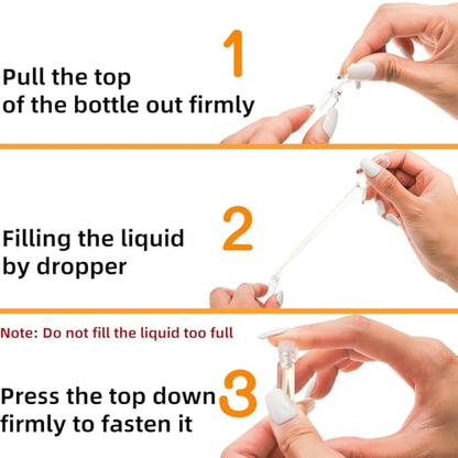 200Pcs Mini 1ml Clear Glass Perfume Sample Bottles with 5 Droppers, Empty Refillable Cologne Decant Bottles, Travel Tester Vials for Fragrance, Essential Oils, DIY Liquids