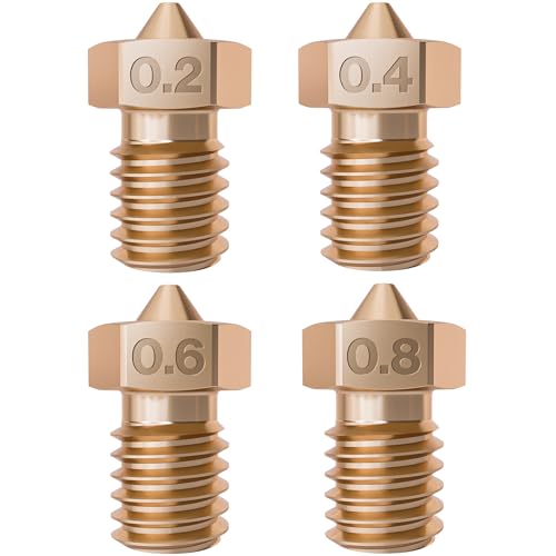 0.20mm 0.40mm 0.60mm 0.80mm E3D V6 Nozzle 3D Printer Nozzle for Prusa Nozzle, Anycubic Kobra, FLSun - 0.2 0.6 0.8 0.4 mm 3D Printer Nozzle for MK3, Mini, V2, Plus, Neo, Max, S1 Kit Nozzles - size: Variety Pack, style: V6