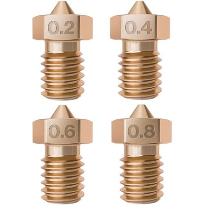 0.20mm 0.40mm 0.60mm 0.80mm E3D V6 Nozzle 3D Printer Nozzle for Prusa Nozzle, Anycubic Kobra, FLSun - 0.2 0.6 0.8 0.4 mm 3D Printer Nozzle for MK3, Mini, V2, Plus, Neo, Max, S1 Kit Nozzles - size: Variety Pack, style: V6