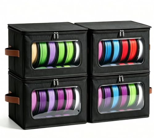 Filament Storage Box-4 Pack Waterproof 3D Printer Filament Dry Box - color: Black