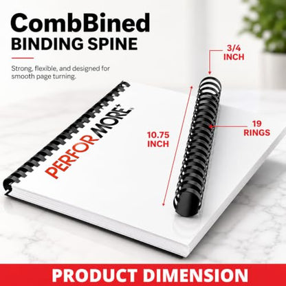 Binding Combs 100 Pack, 3/4 Inch Plastic, Holds 150 Sheets - Performore - size: 3/4 Inch
