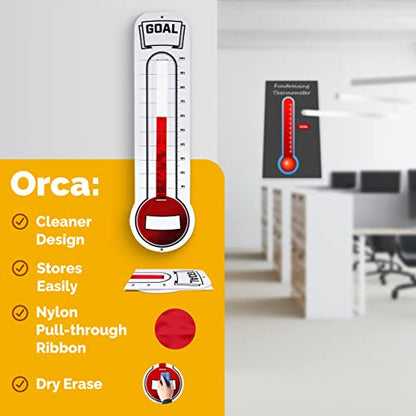 Fundraising Thermometer Chart Goal Tracker | 46"x12" Dry Erase Goal Tracker