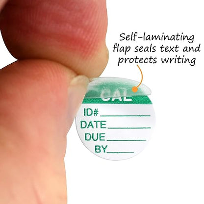 SmartSign Calibration Labels | Pack of 200, 0.75" x 0.75", Write-On Vinyl Stickers, Made in USA - color: Green on White Write-on Labels
