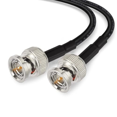 Superbat 3G/6G/12G SDI Cable 15ft BNC Cable 75 ohm Belden 1694A Black Support HD-SDI/3G-SDI/6G-SDI/4K Video Camera CCTV Systems, Precision SDI Camera Wire - size: 15ft