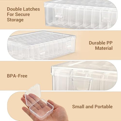 Bead Organizer Box, 30 Pcs Small Beads Storage with 84 Label Stickers, Clear Plastic Small Containers for Jewelry Making, Diamond Painting, DIY Art Crafts, Bracelet Making, Nail Rhinestones, Seeds - color: 1-Pack 30 Pcs