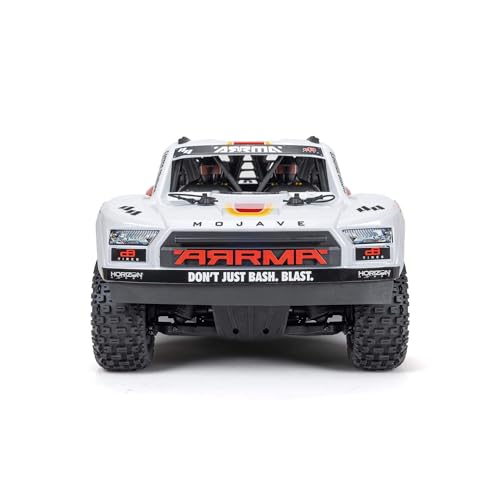 ARRMA Mojave RC Truck 4X4 4S BLX 1/8th Scale Desert Truck RTR (Battery and Charger Not Included), White/Red ARA4404T1