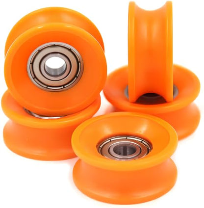 Nylon Small Pulley Bearing Wheel, 5Pcs U Groove Miniature Guide Roller for Sliding Door Windows Pulley Furniture Cabinet,6x30x13mm, 626 Bearing Inside - size: 30mm(5pcs)