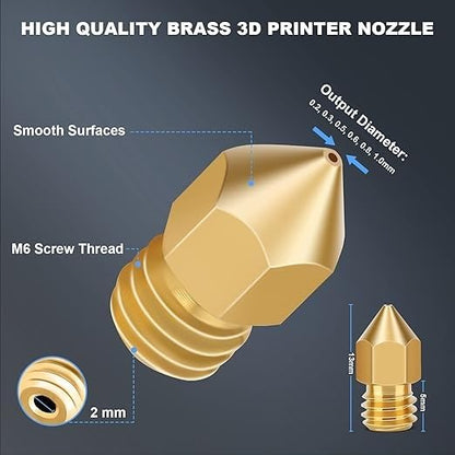 20PCS 3D Printer Brass Nozzles MK8 0.4MM, High Temperature Resistant, Compatible for Creality Ender/CR Series, Anycubic Kobra Series, - size: 20MK8