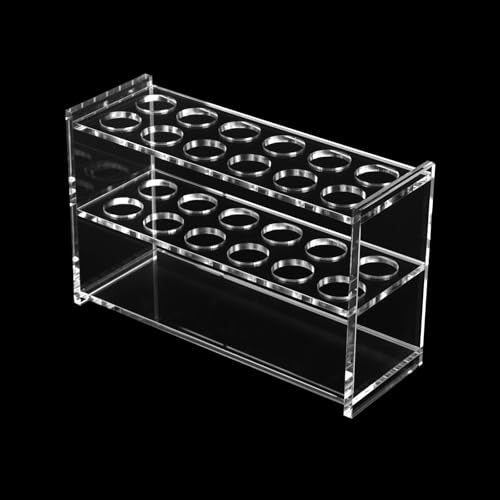 acrylictuberacksmall Acrylic Test Tube Holder Rack with 16mm Wells for Test Tube Make up pens etc - color: Transparent, size: 16mm